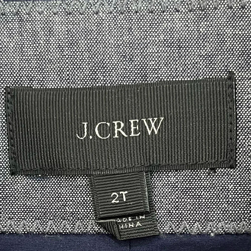 LIKE NEW J. Crew Regent Chambray Cotton Suit Jacket Blazer Coat 2 TALL